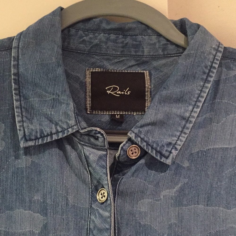 Rails Denim/Camo Button Down - image 2